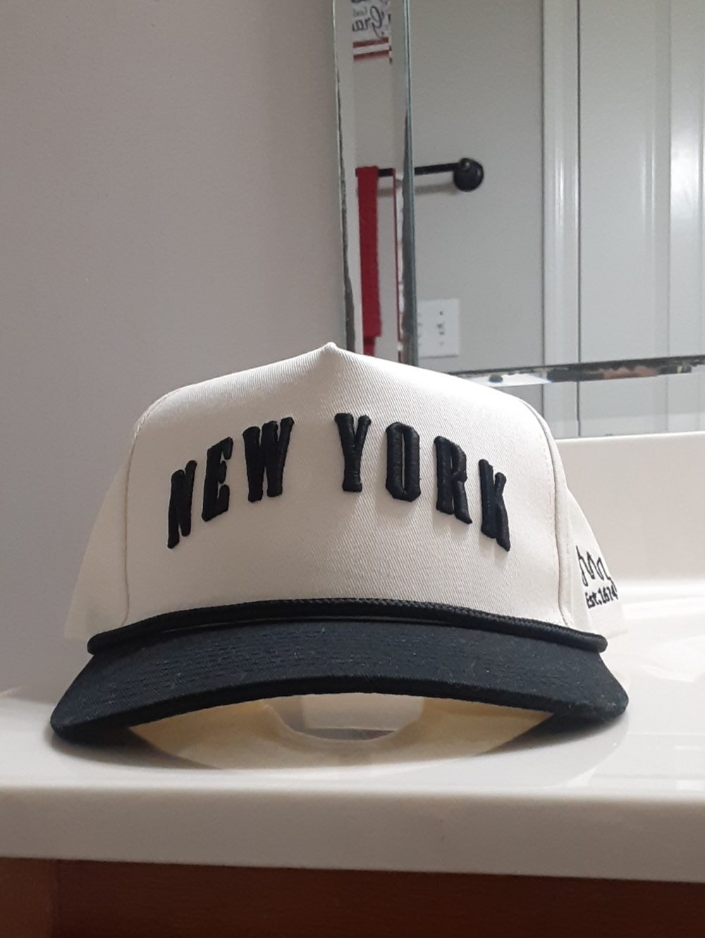 White and Black New York Snapback Hat